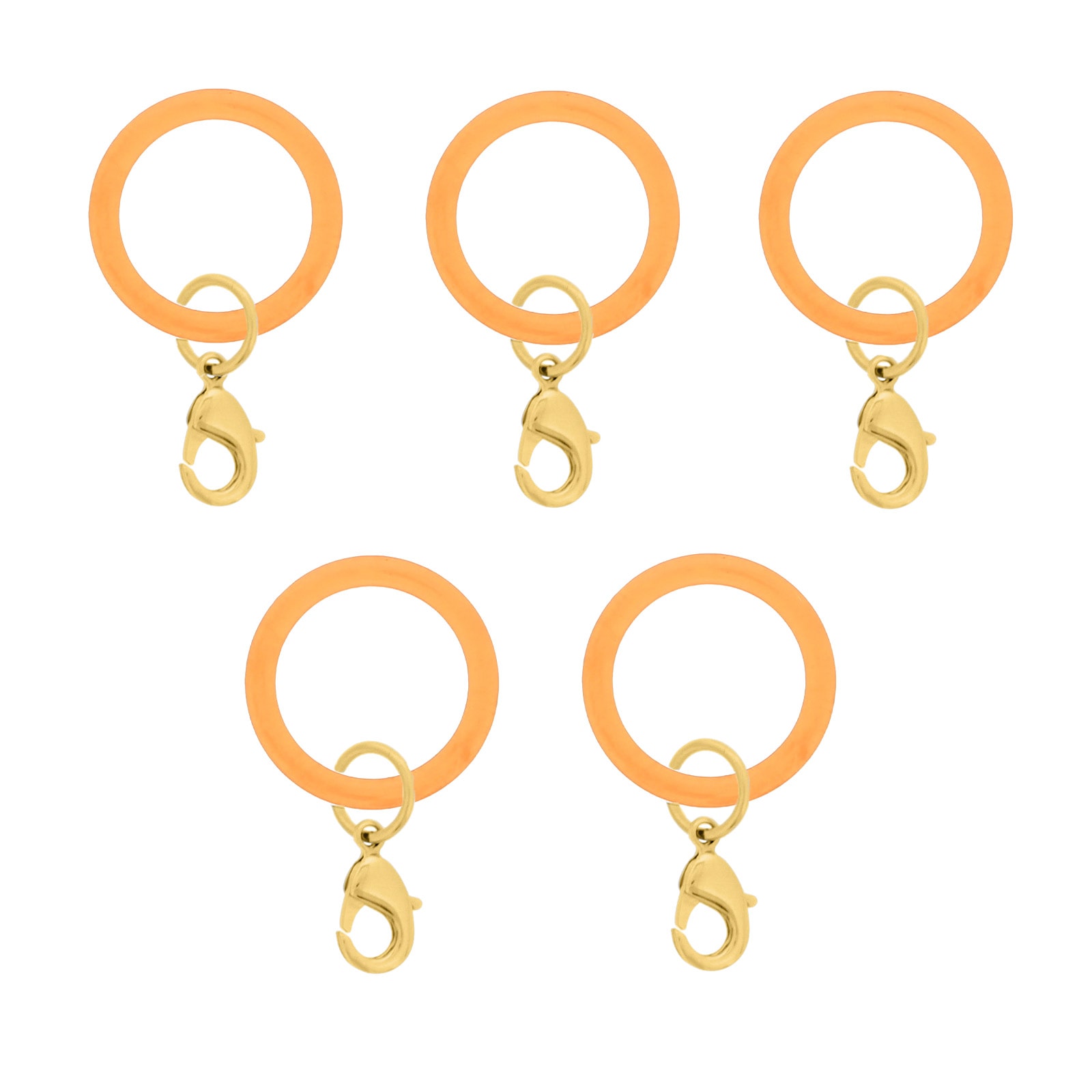 アンブレラマーカー 持ち手タイプ カニカンフック付き ゴールド 5個セット オレンジ