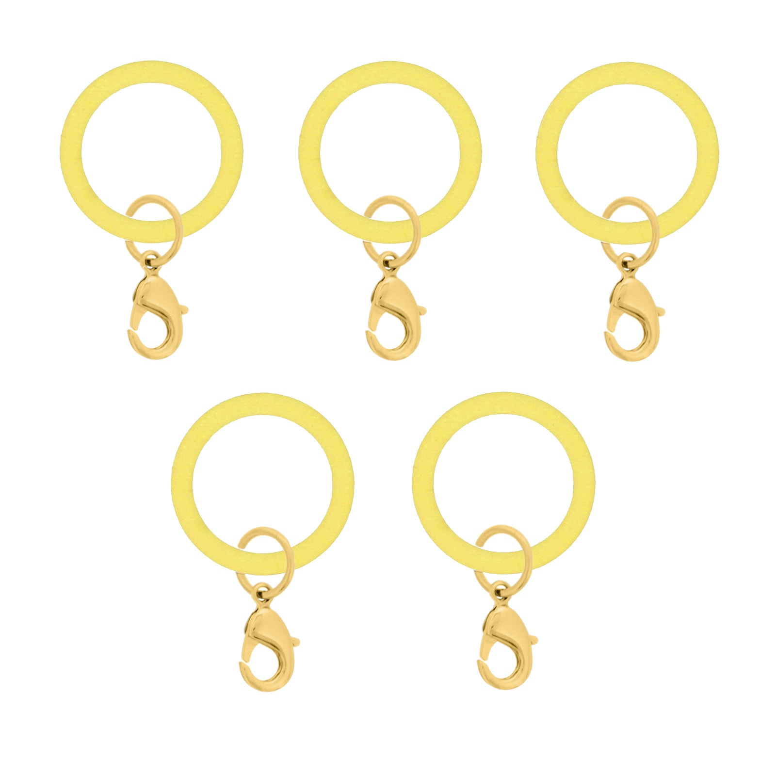 アンブレラマーカー 持ち手タイプ カニカンフック付き ゴールド 5個セット イエロー