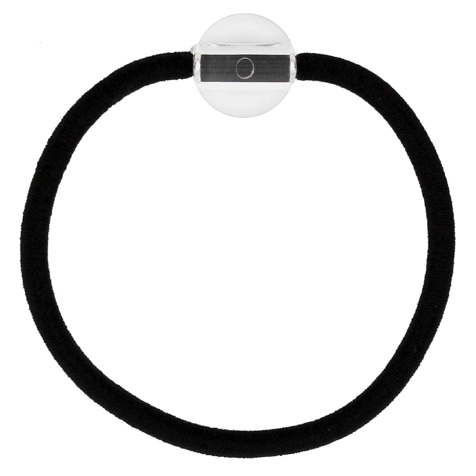 ヘアゴム アクセサリーパーツ 13mm クリア樹脂 皿付き 黒