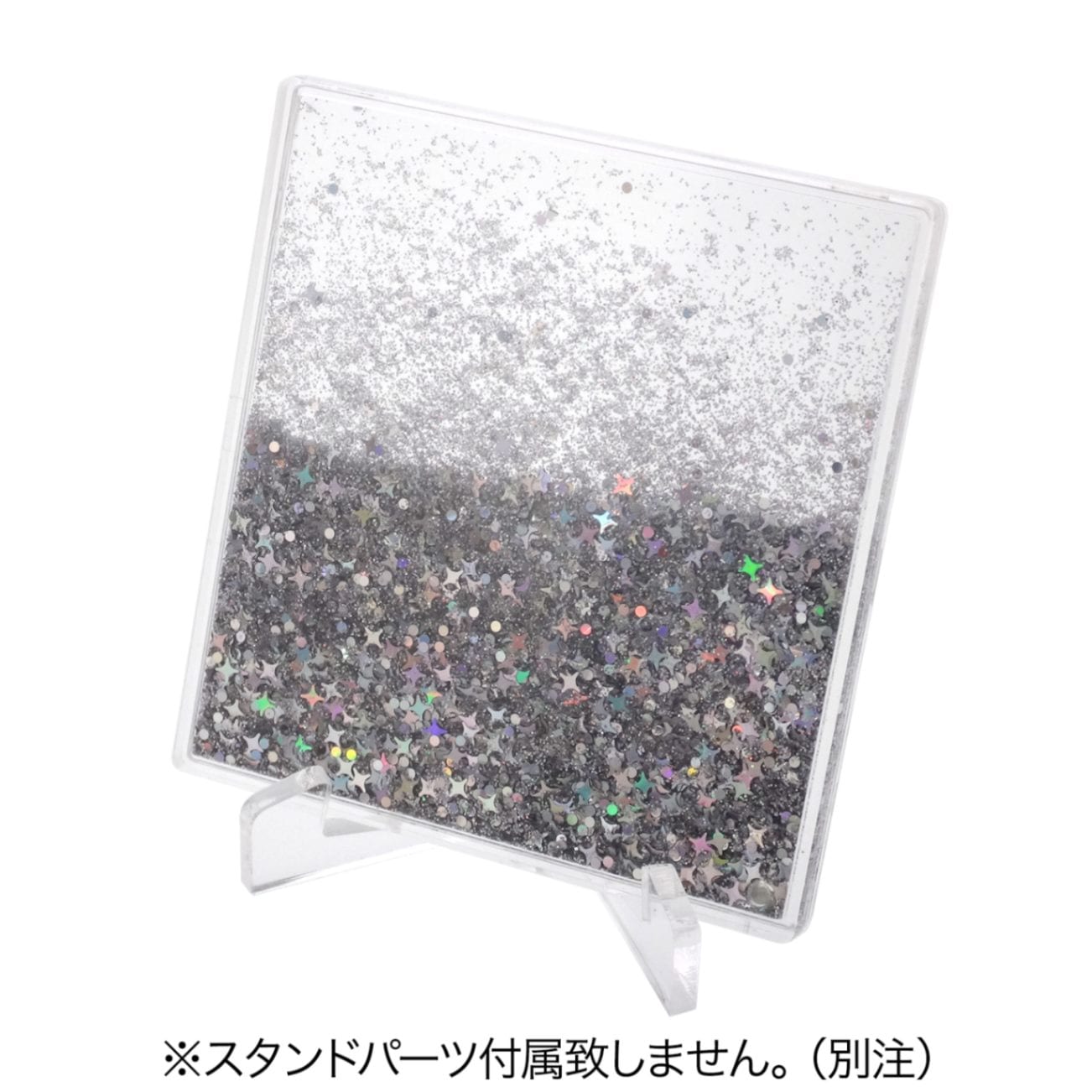 オイルイン アクリルプレート 78mm×73.5mm グリッターラメ入り クリア