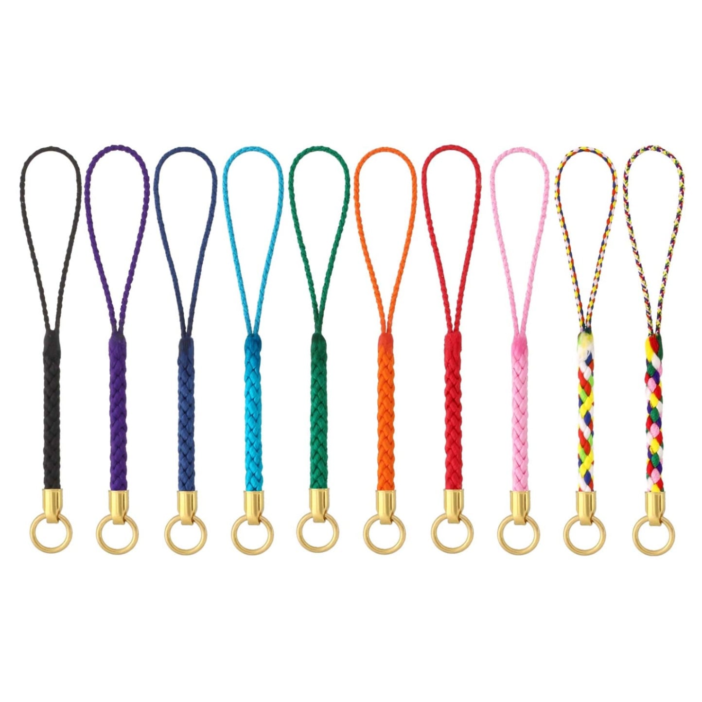 ★詰め合わせパック★ 根付紐 クラシックカラー ver2 丸カン付き ゴールド （10色×各10本セット） 