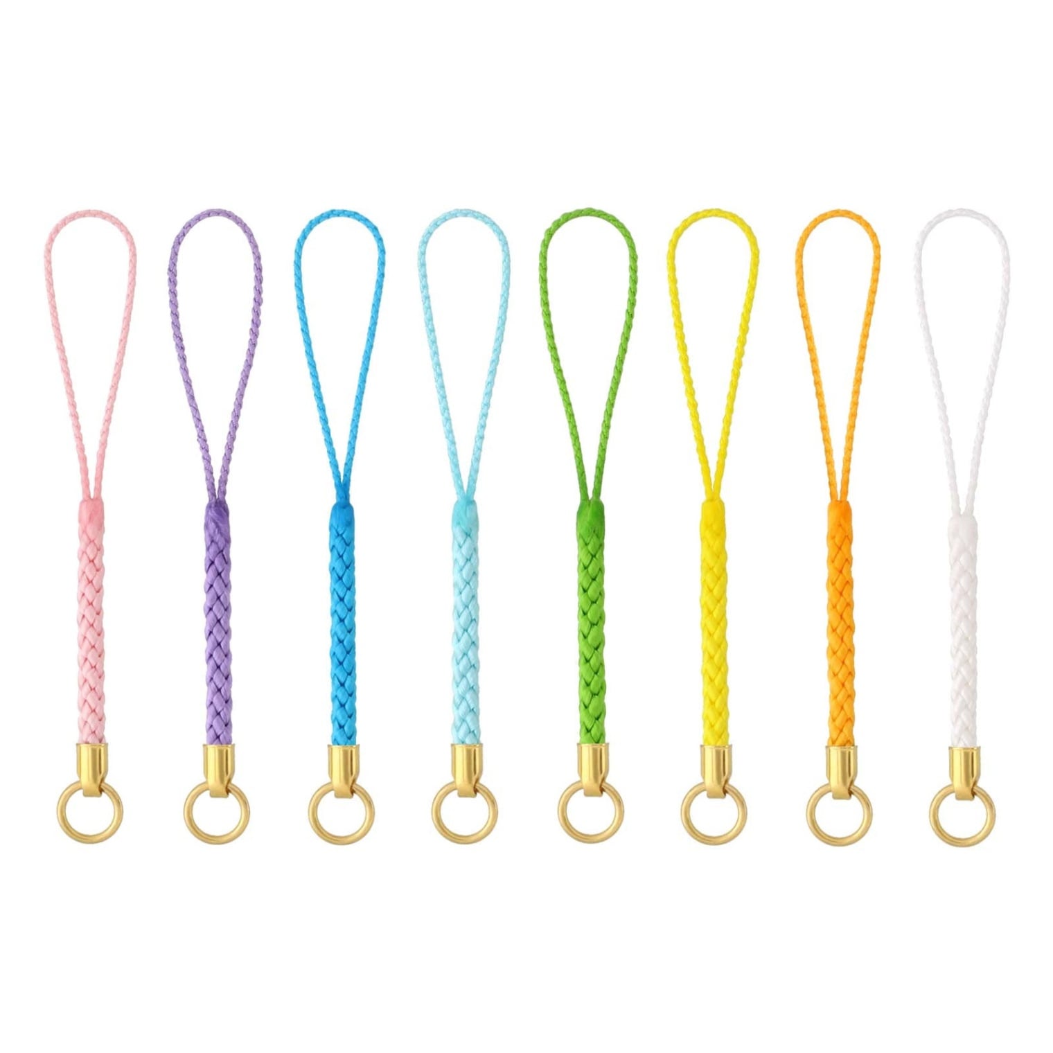 ★詰め合わせパック★ 根付紐 パステルカラー ver2 丸カン付き ゴールド （8色×各10本セット）