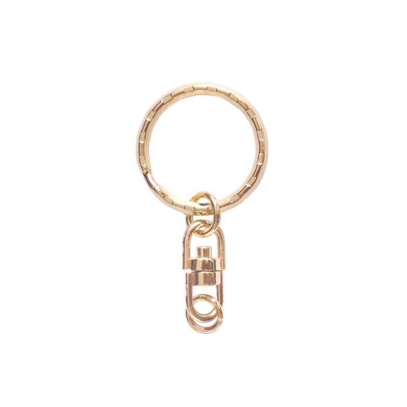 二重リングキーホルダー 三角押 305 B クローム 【在庫限り】｜パーツ