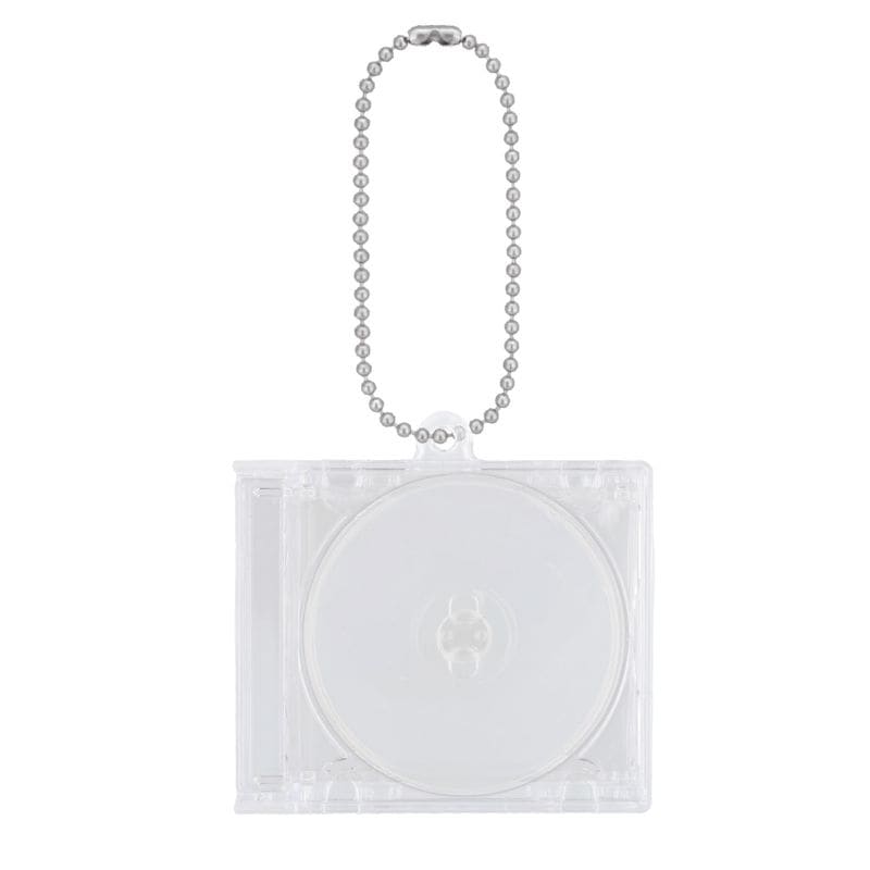 ミニCDケースキーホルダー 4点セット ボールチェーン付き クリア 無地