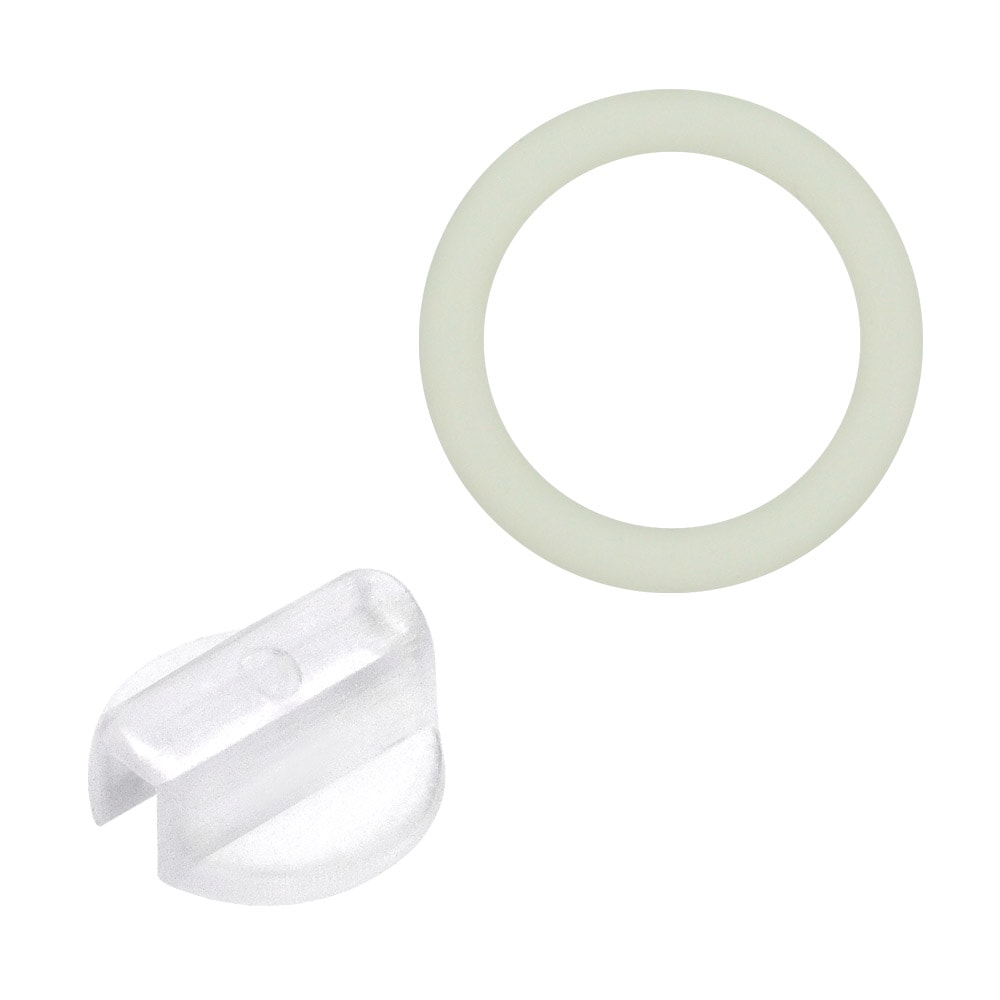 マルチマーカー用 パーツセット 樹脂皿パーツ 13mm & 蓄光シリコンリング 持ち手タイプ