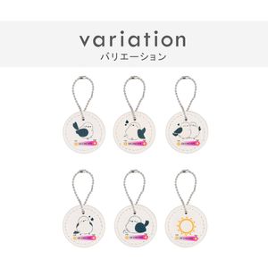 【大王製作所オリジナル】PU製 合皮レザー プレートチャーム UVピンク 紫外線変色タイプ シマエナガ/太陽