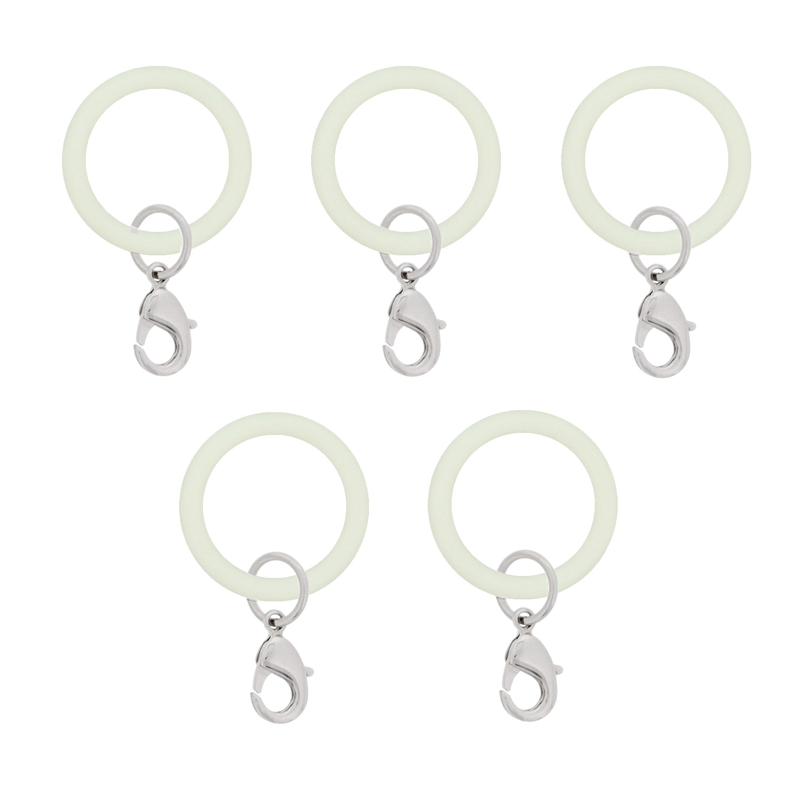 アンブレラマーカー 持ち手タイプ カニカンフック付き 蓄光  シルバー 5個/10個/50個/100個セット