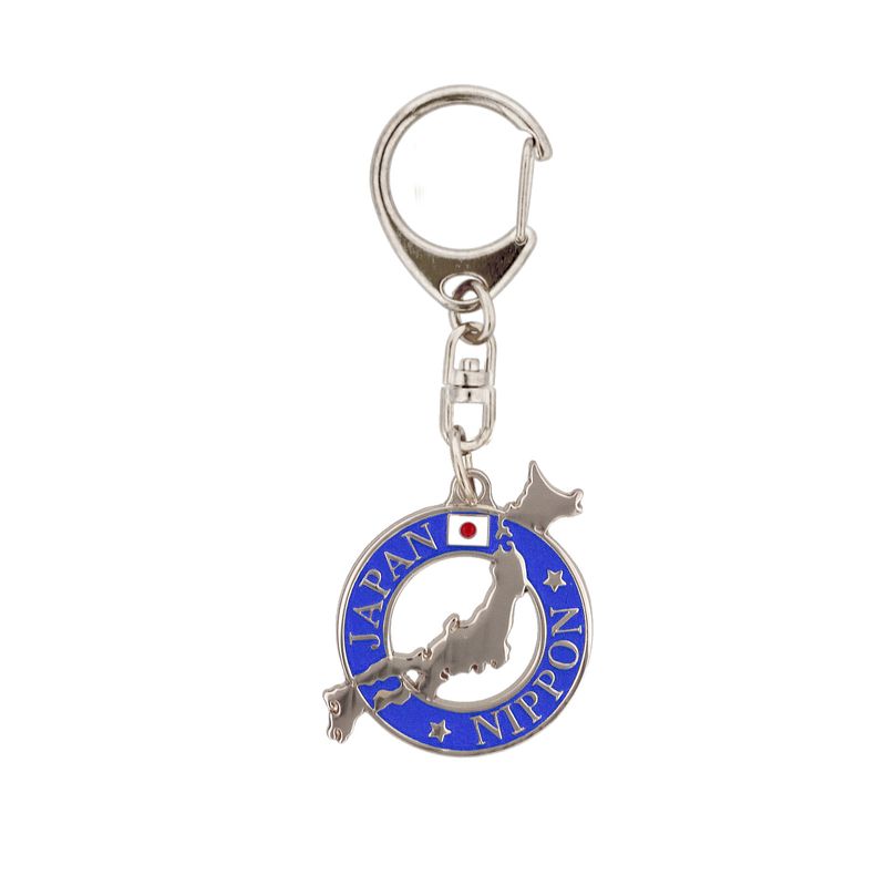 日本のお土産 観光 メタル キーホルダー No.105 日本地図透かし