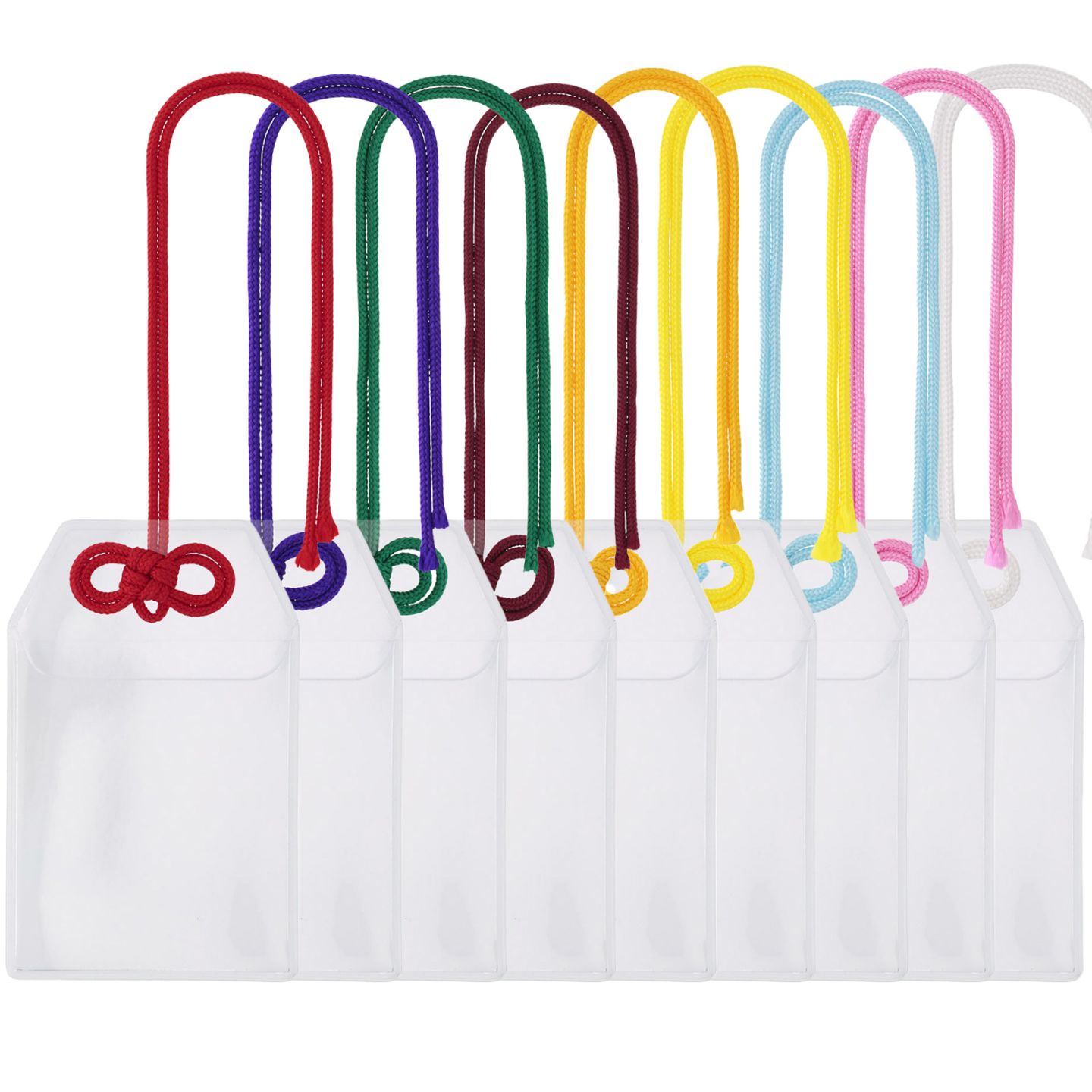 フォトカードホルダー お守り型(大)×めがね結びセット 選べるカラー 赤/紫/緑/茶/橙色/黄色/水色/桃色/白