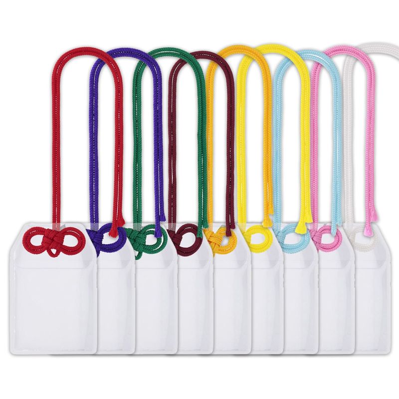 フォトカードホルダー お守り型(小)×めがね結びセット 選べるカラー 赤/紫/緑/茶/オレンジ/黄色/水色/ピンク/白