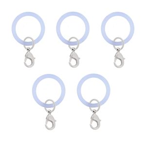 アンブレラマーカー 持ち手タイプ カニカンフック付き シルバー 5個セット サックスブルー【在庫限り】