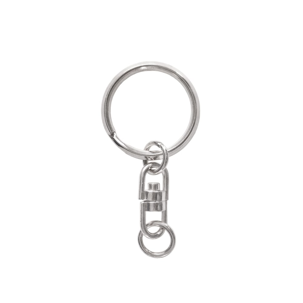 二重リングキーホルダー 三角押 305 B クローム 【在庫限り