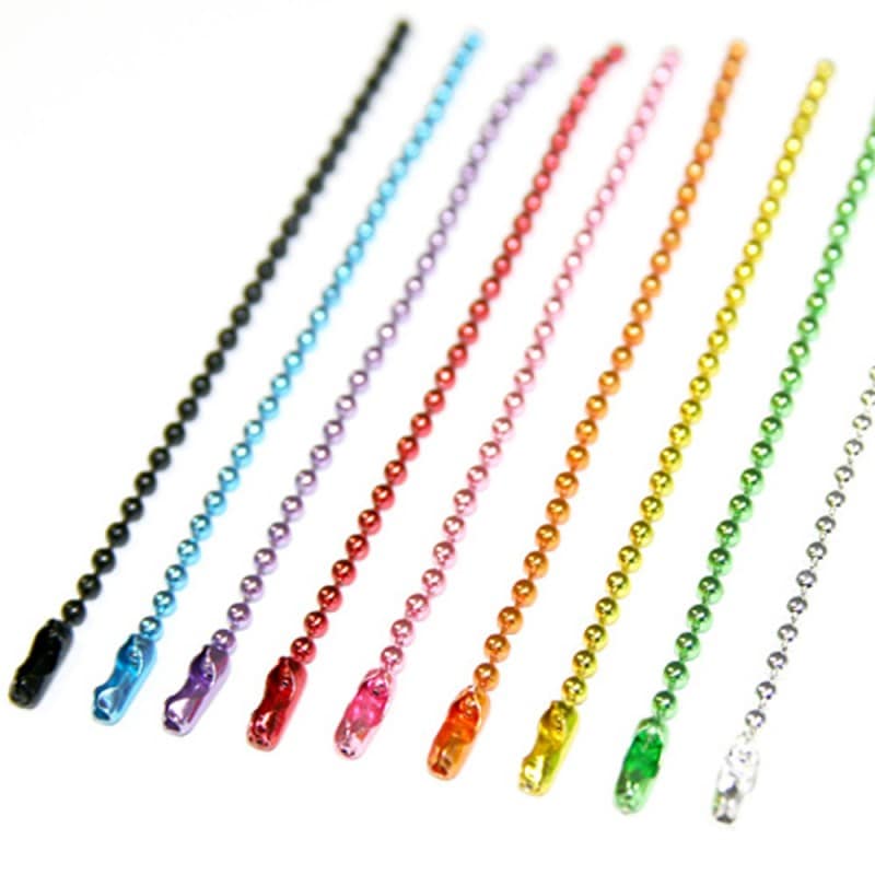 ★詰め合わせパック★カラーボールチェーン BC15/10cm（9色×10本セット）