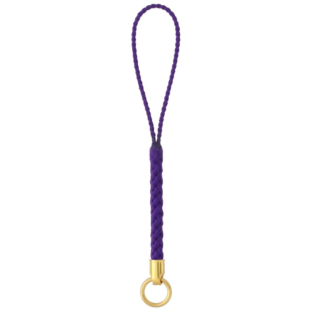 根付紐 ゴールド 丸カン付 紫（NC-PP）