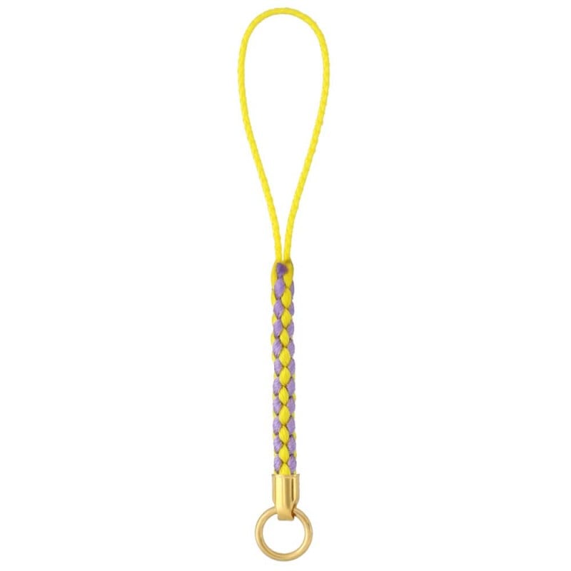 2色根付紐 ゴールド 丸カン付 イエロー×薄紫（N2-YLP）