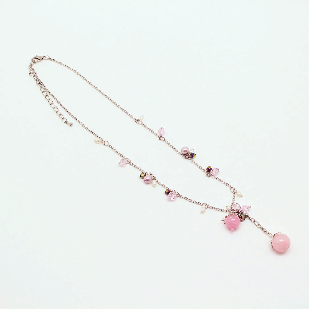 天然石アクセサリー ピンクパールネックレス ピアスセット