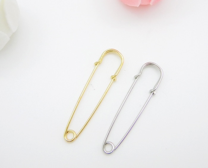 ◆ピンバッチ金具◆ カブトピン 50mm 【在庫限り】