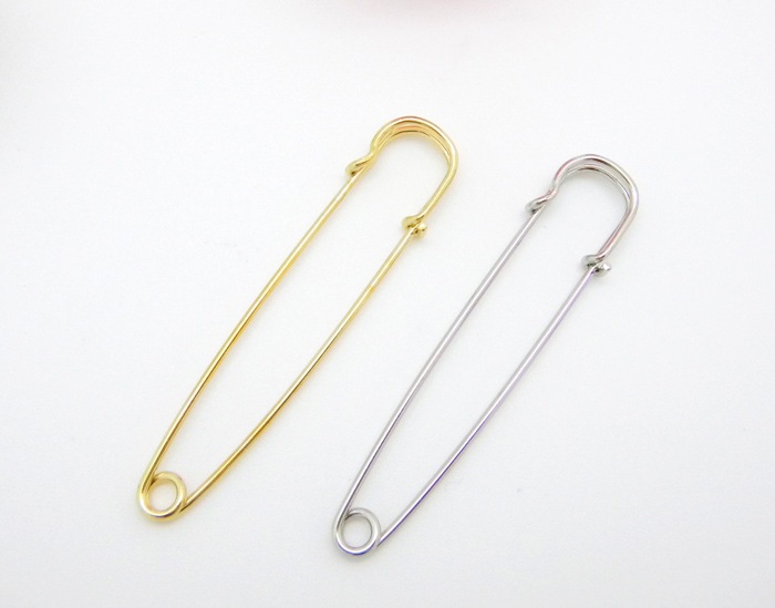 ◆ピンバッチ金具◆ カブトピン 60mm 【在庫限り】