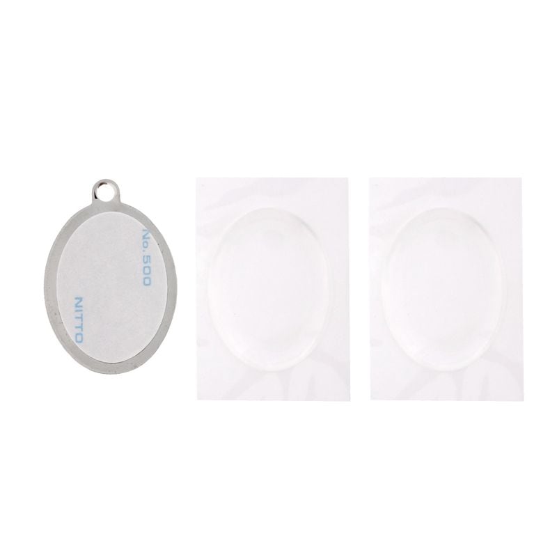 ドームプレート メタル両面 楕円型28×21mm DKD28W （10個セット）【在庫限り】