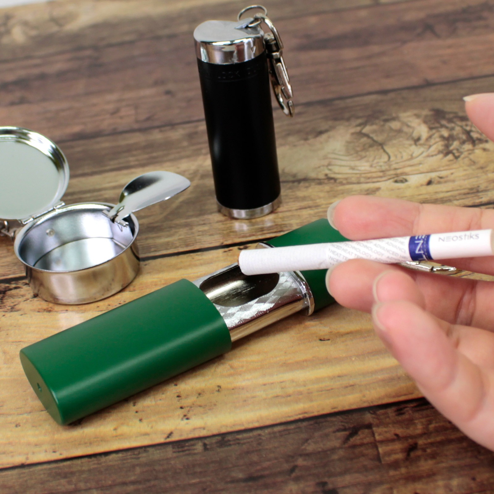 喫煙者のマナー♪携帯灰皿 平型/グリーン CA03 【SALE】【在庫限り】