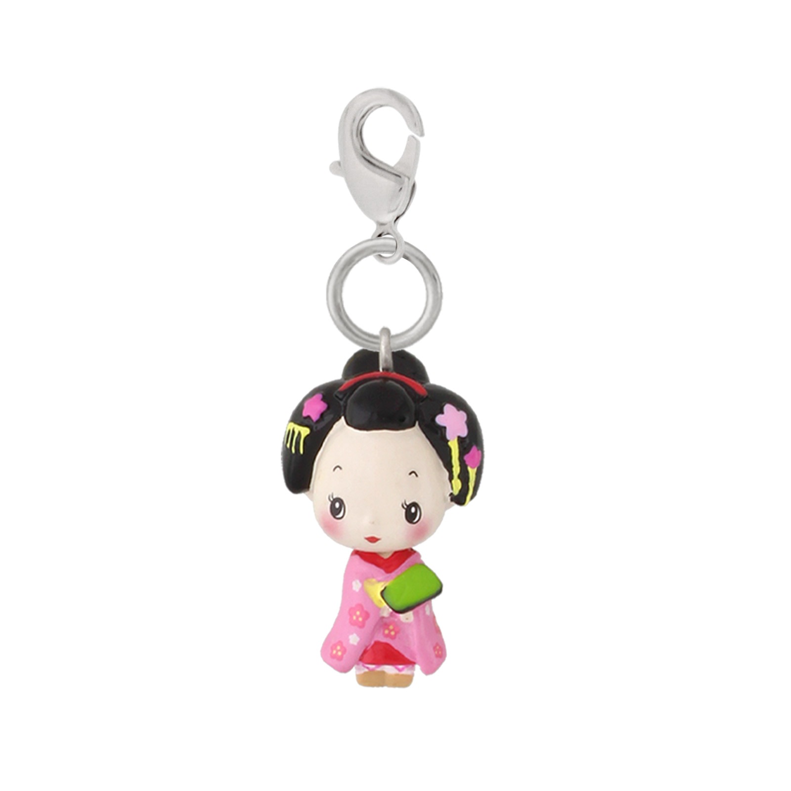 首振り舞妓マスコット 立ち姿 ピンク