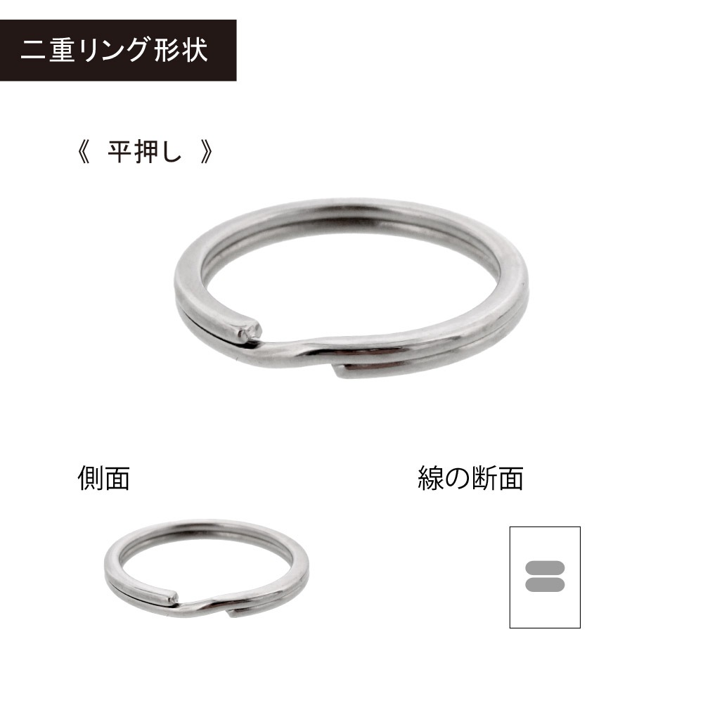 平角押二重リング 3NF φ2.0×内25mm ニッケル｜パーツ材料の通販