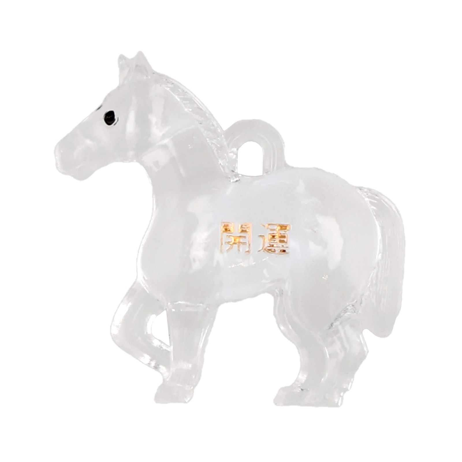 プラ干支 T （午/うま） 開運文字入り 6色根付紐 N6-SD 付き 完成品