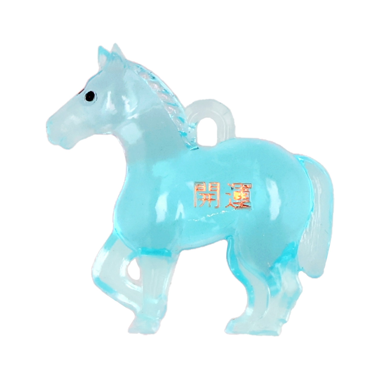 プラ干支 T （午/うま） 開運文字入り 6色根付紐 N6-SD 付き 完成品