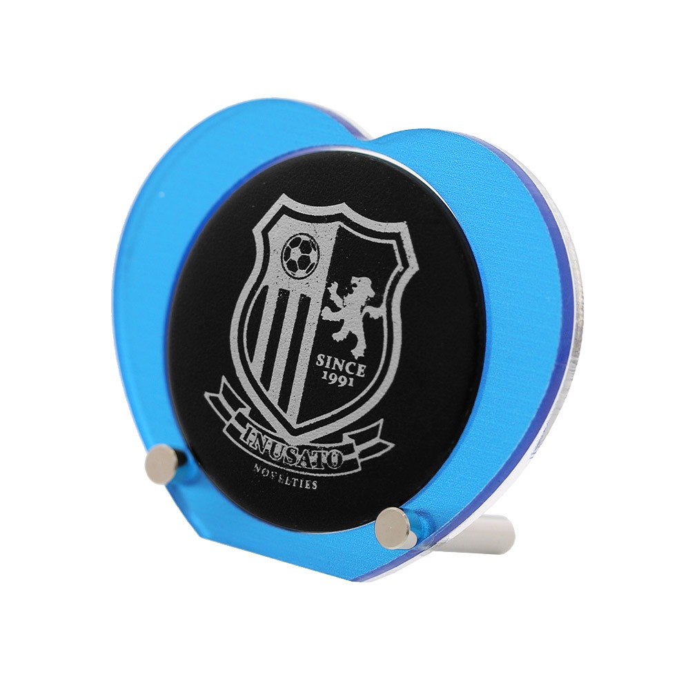 アクリル 缶バッジスタンド アクリルフレーム ハート ブルー