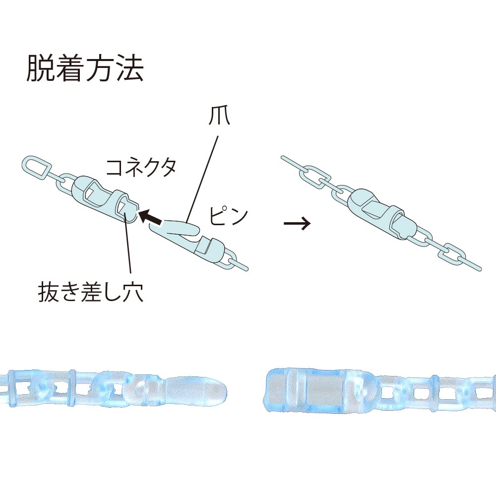 プラスチックチェーン チェーンLOX リリース クリアグリーン