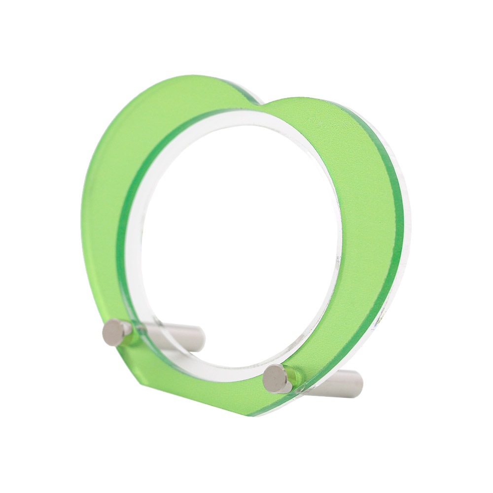 アクリル 缶バッジスタンド アクリルフレーム ハート グリーン