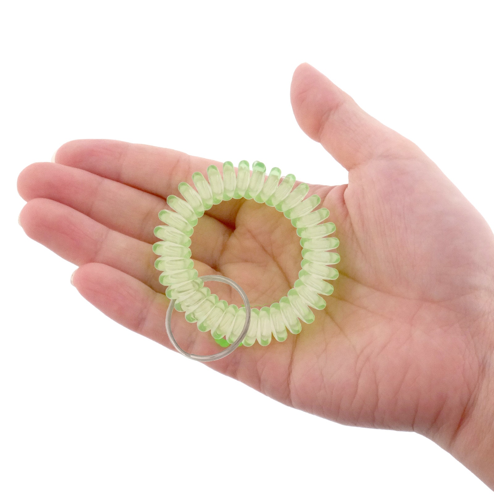 ロッカーキー コイルブレスレット ウレタンブレス 鉄製二重リング付(T)