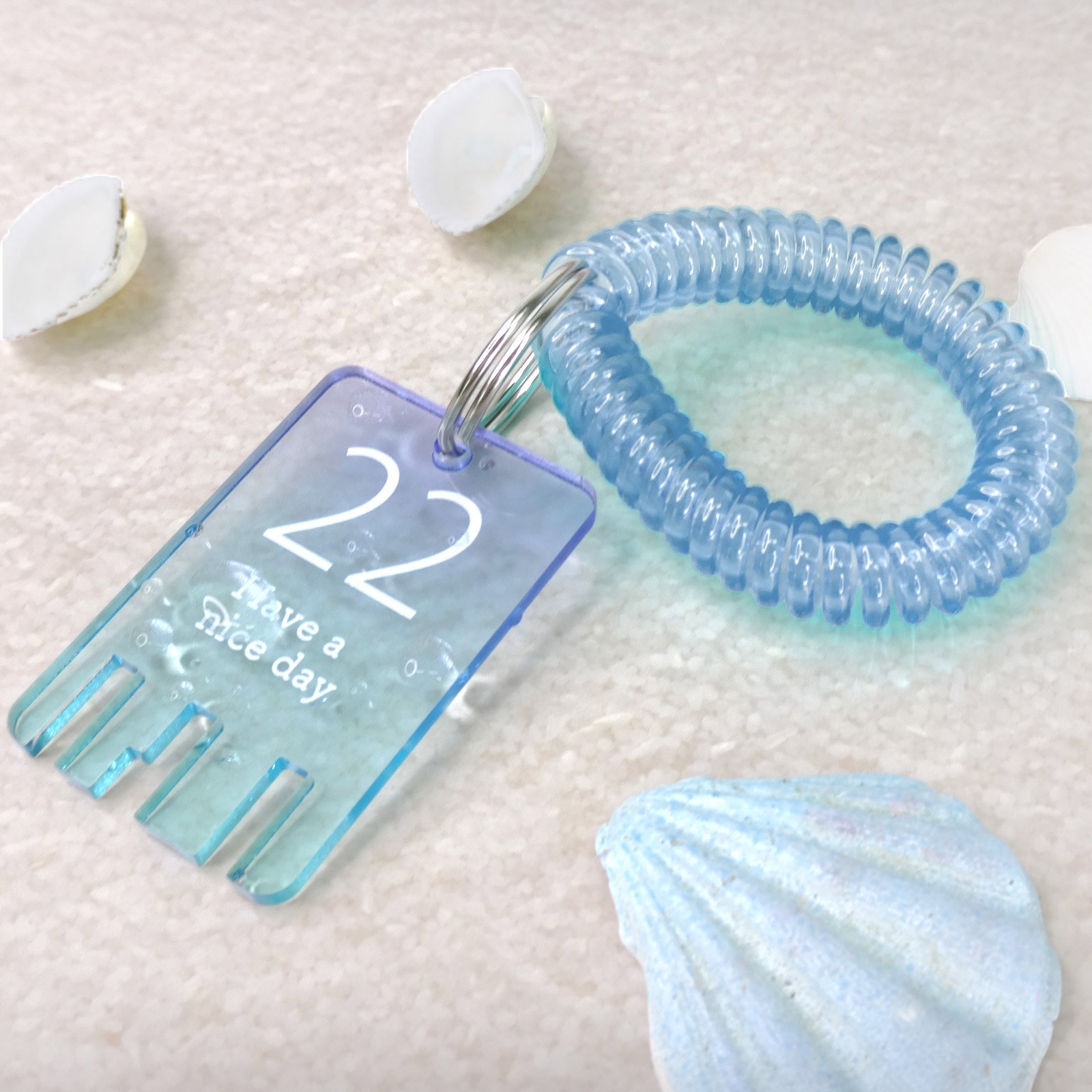 ロッカーキー コイルブレスレット ウレタンブレス 鉄製二重リング付(T)