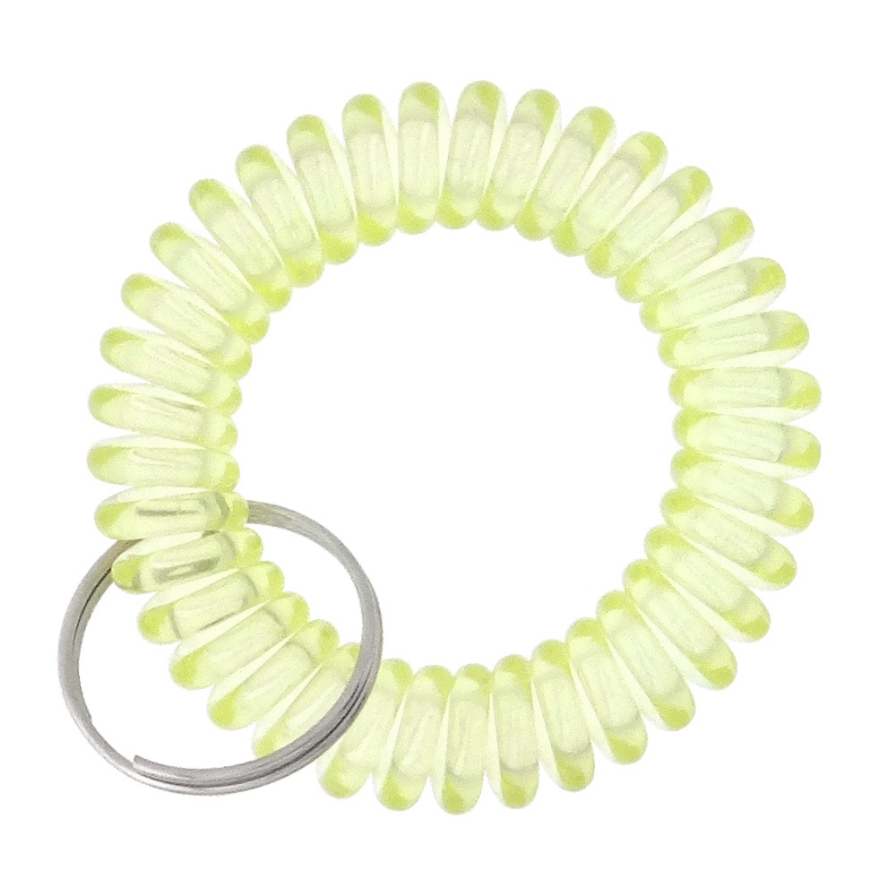 ロッカーキー コイルブレスレット ウレタンブレス 鉄製二重リング付(T)