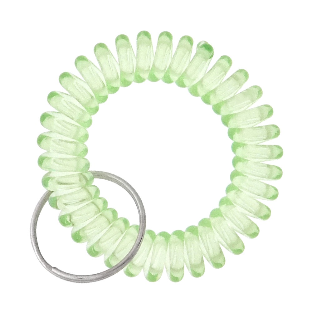 ロッカーキー コイルブレスレット ウレタンブレス 鉄製二重リング付(T)