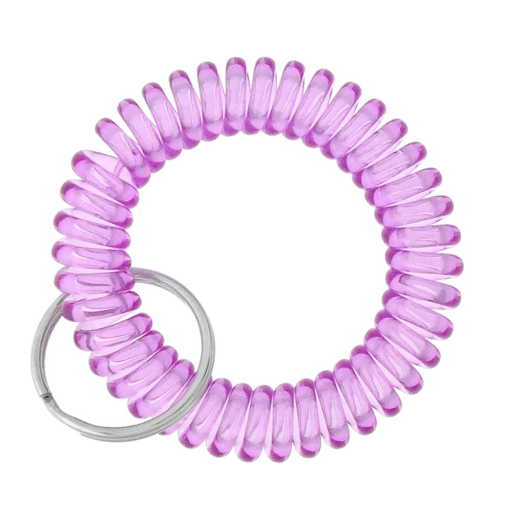 ロッカーキー コイルブレスレット ウレタンブレス 鉄製二重リング付(T)