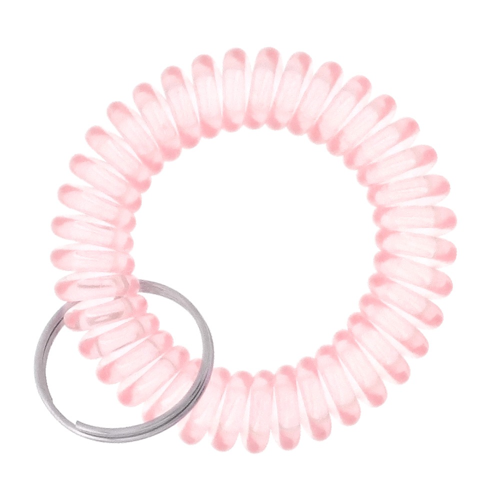 ロッカーキー コイルブレスレット ウレタンブレス 鉄製二重リング付(T)