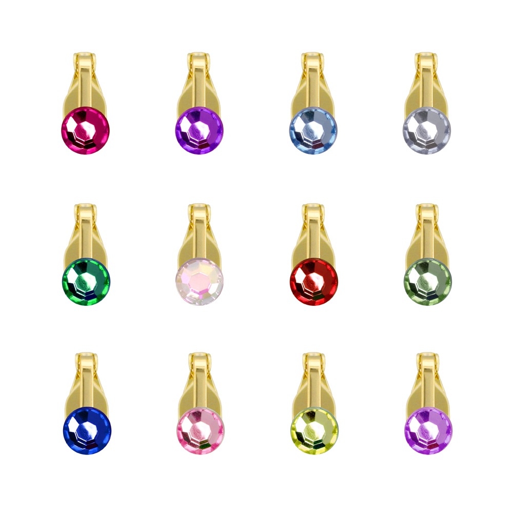 クリップアクセサリー 誕生石カラー 布クリップ マスククリップ ゴールド