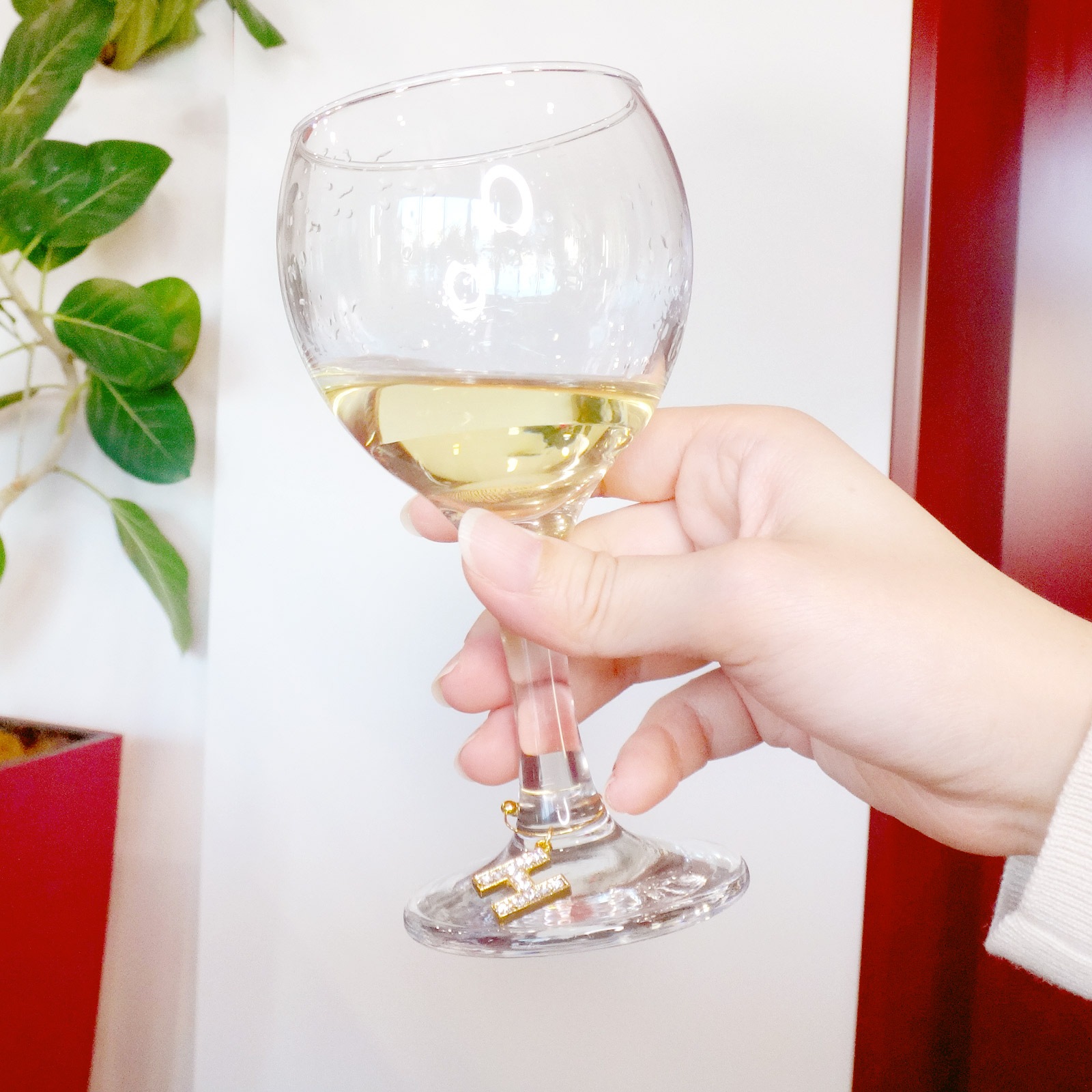 グラスマーカー ラインストーンチャーム 台紙入り シルバー