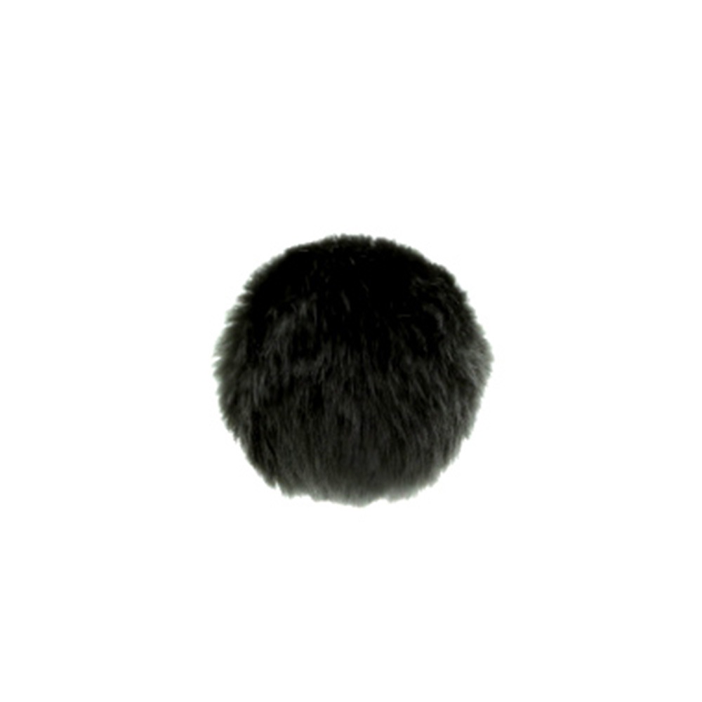 フェイクファー (エコファー) ぼんぼん 5cm ブラック【ネコポス便不可】