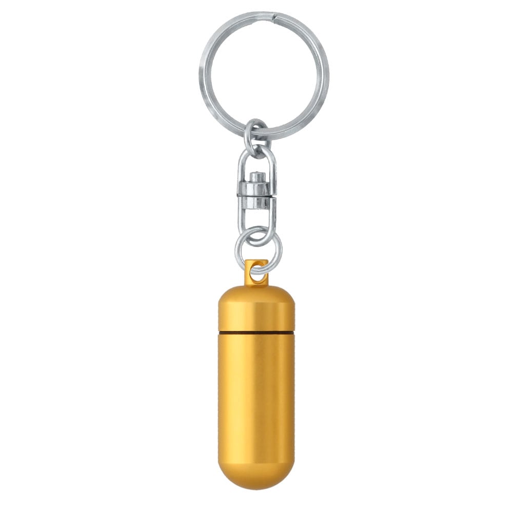 カラーアルミカプセル Sサイズ マットゴールド キーホルダー 305 B