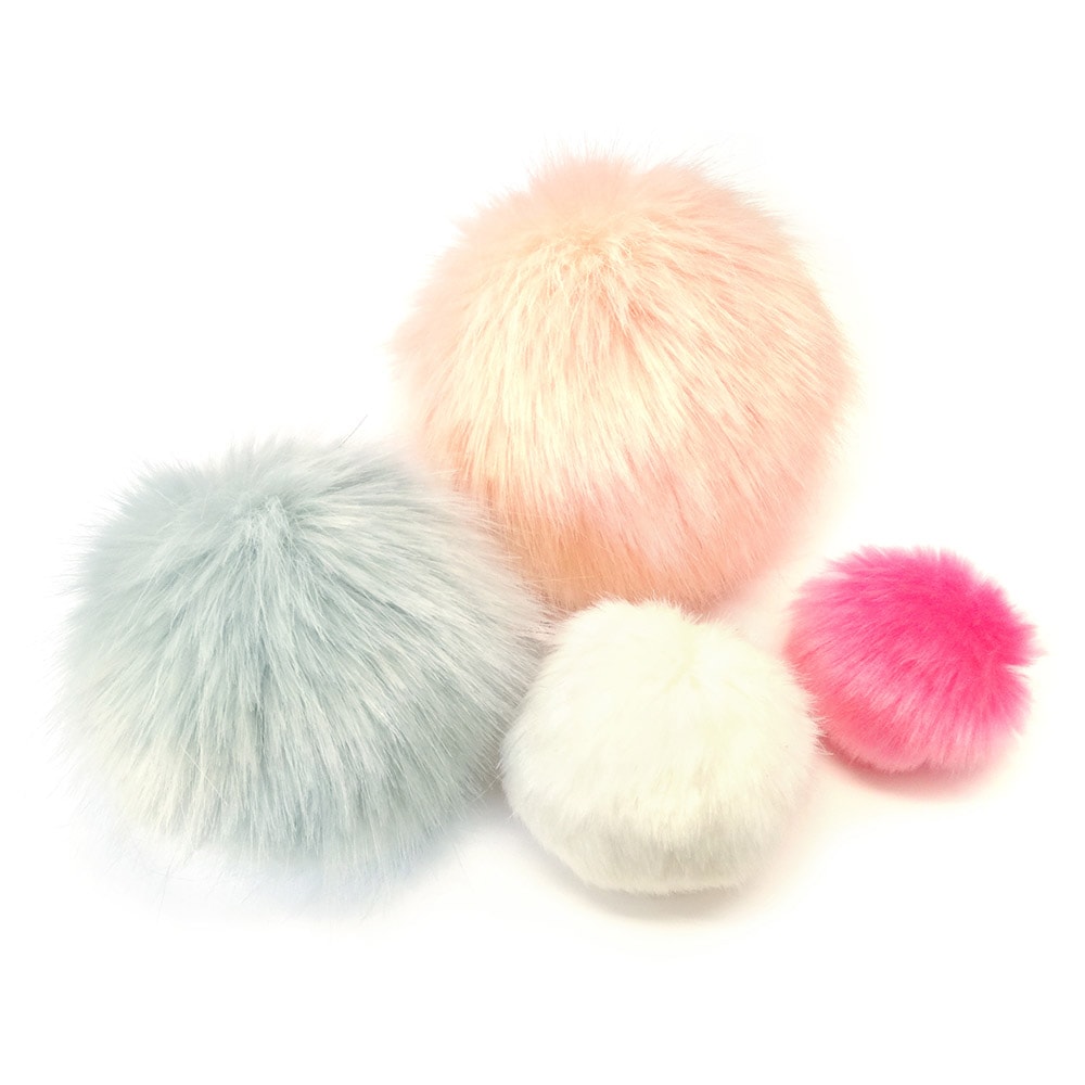 フェイクファー （エコファー) ぼんぼん 5cm ピンク【ネコポス便不可】