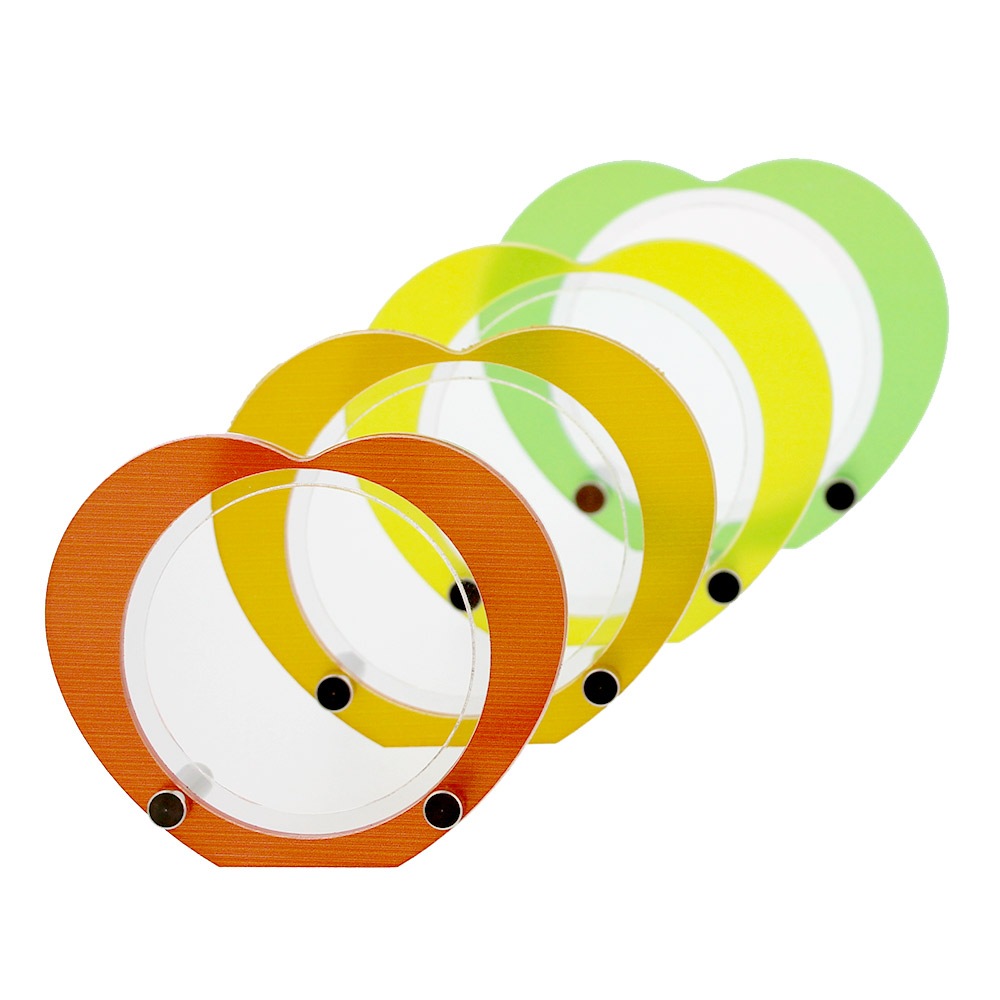 アクリル 缶バッジスタンド アクリルフレーム ハート レッド