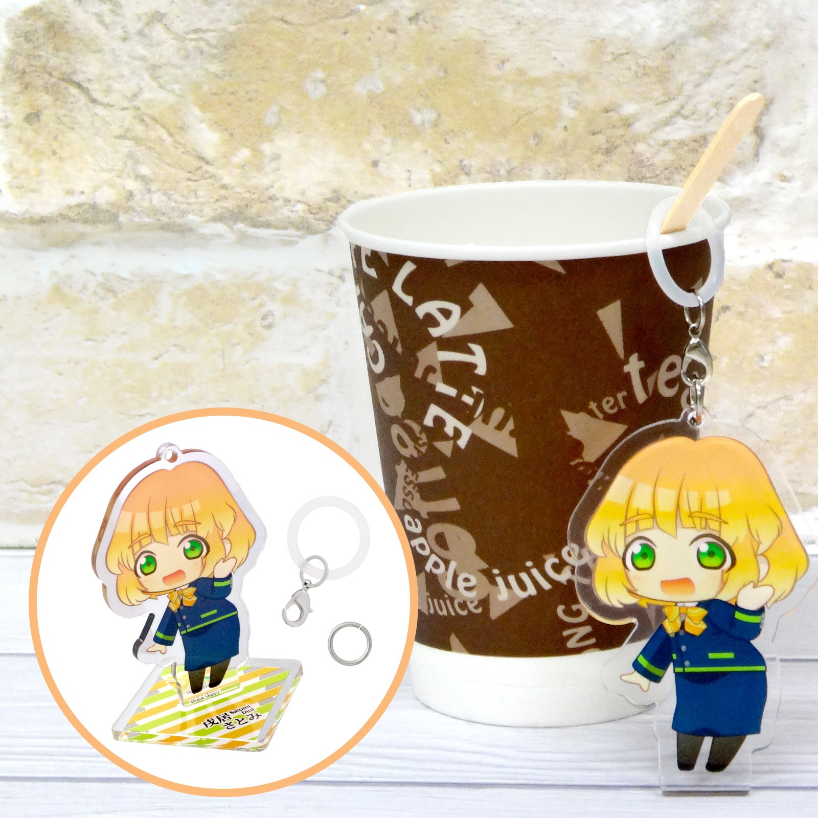 アンブレラマーカー 持ち手タイプ カニカンフック付き ゴールド 5個セット ライトブラウン【ネット限定販売】
