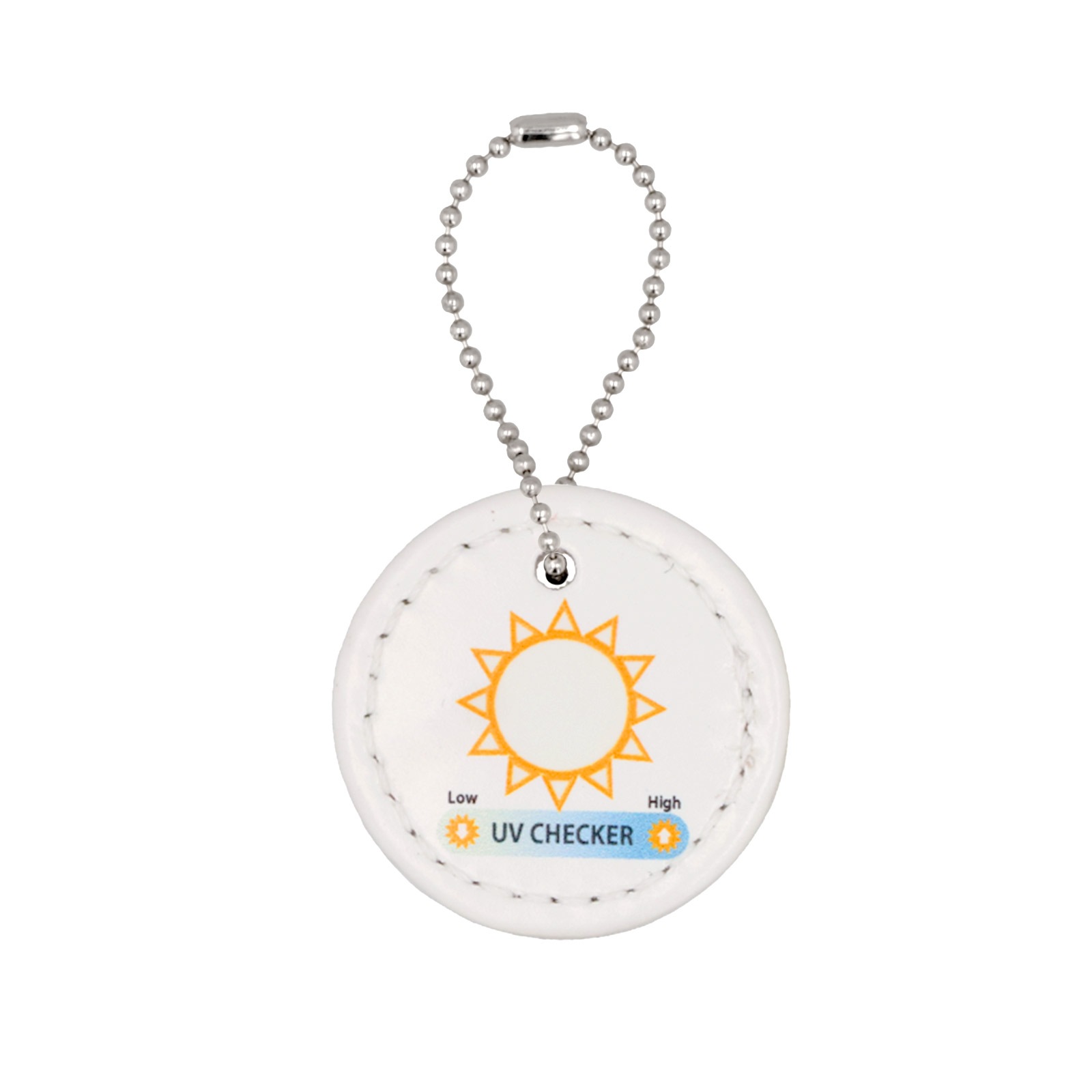 【大王製作所オリジナル】PU製 合皮レザー プレートチャーム UVブルー 紫外線変色タイプ シマエナガ/太陽