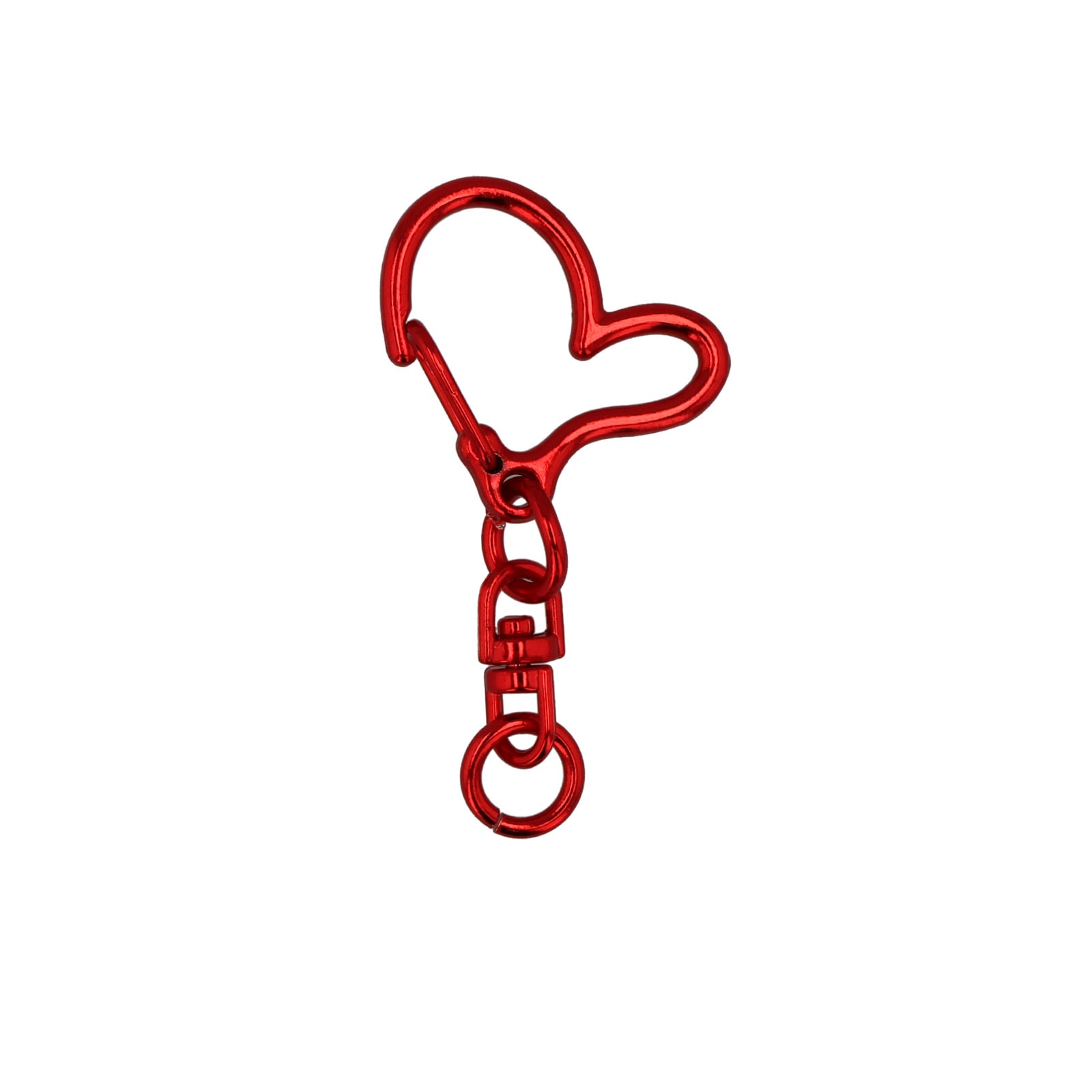 ワンタッチキーホルダー チャームキーホルダー シーベル付き ハート メタリックカラー