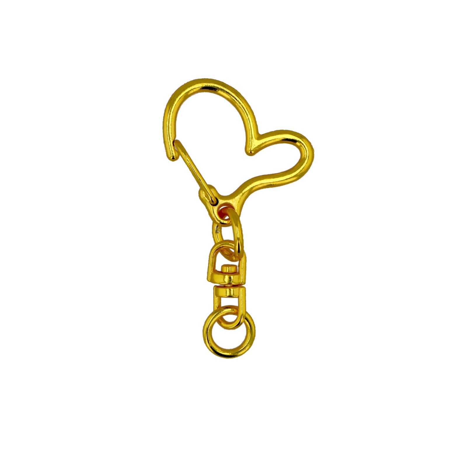 ワンタッチキーホルダー チャームキーホルダー シーベル付き ハート メタリックカラー