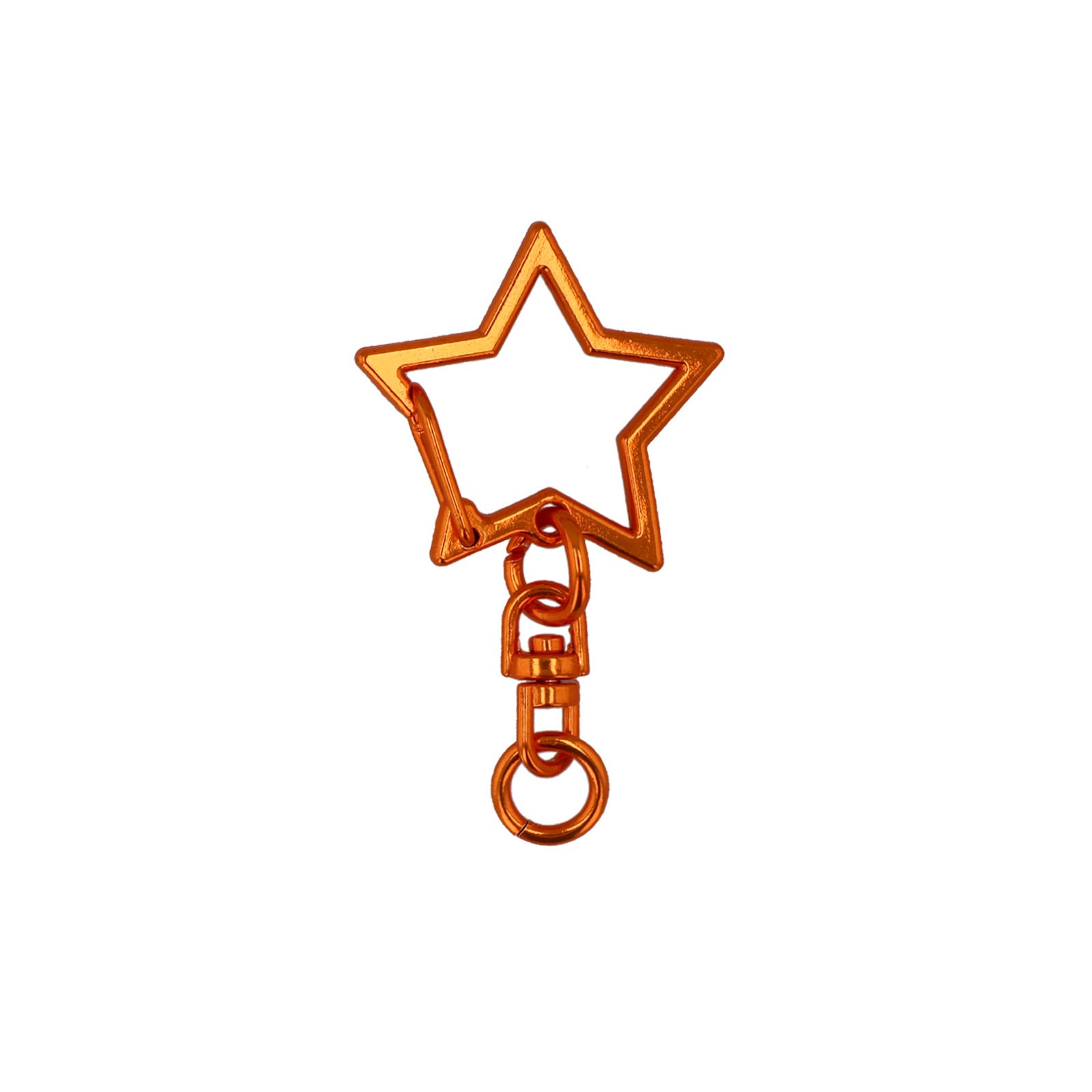 ワンタッチキーホルダー チャームキーホルダー シーベル付き 星 メタリックカラー 