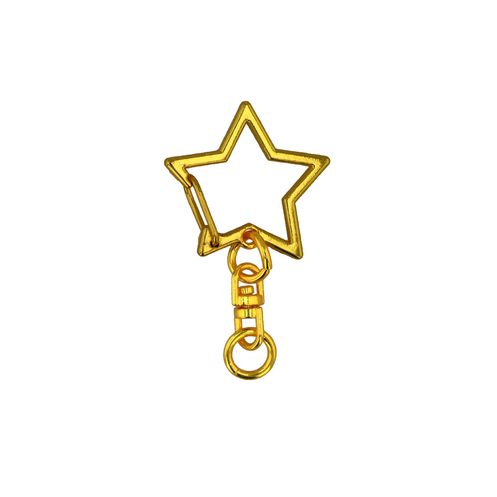 ワンタッチキーホルダー チャームキーホルダー シーベル付き 星 メタリックカラー 