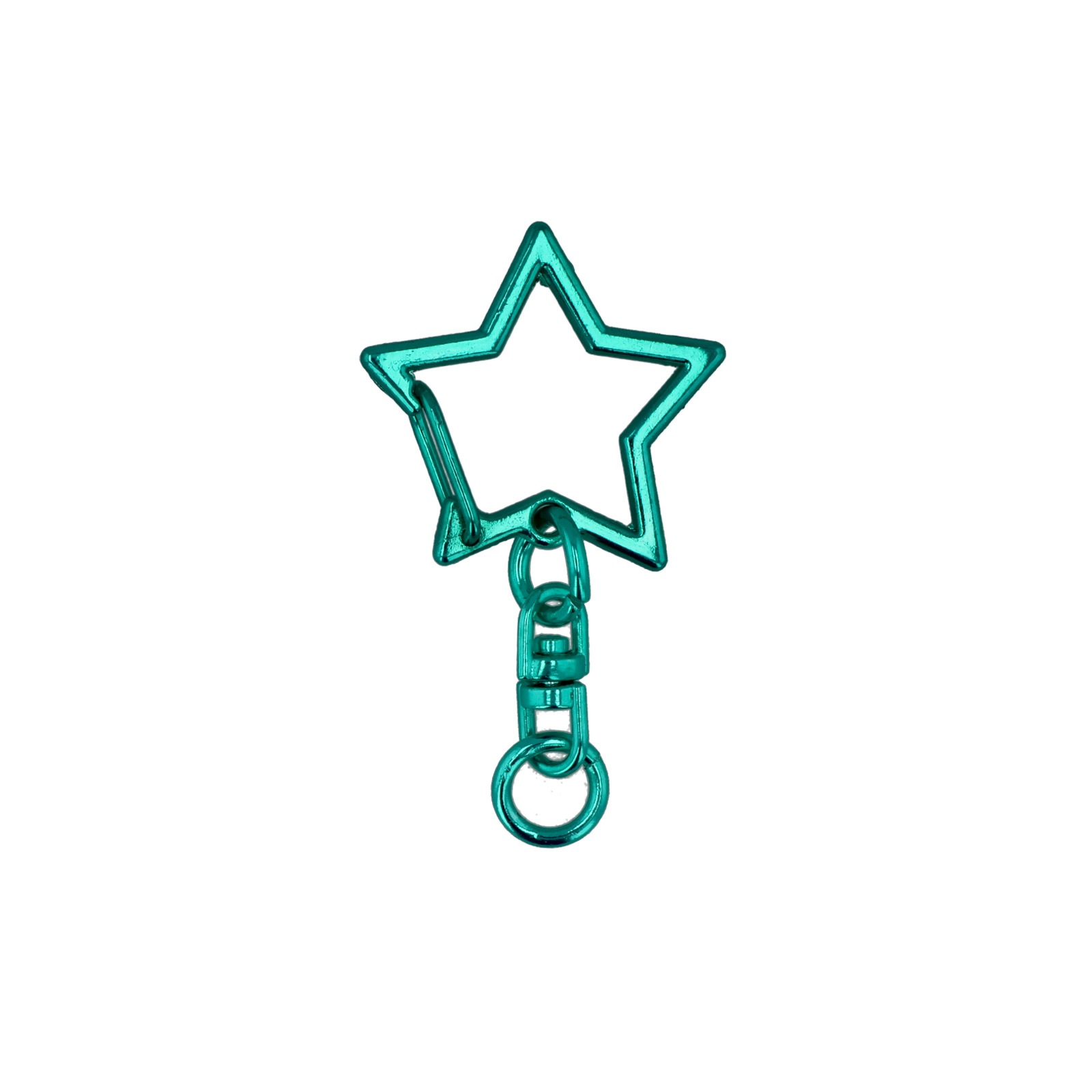 ワンタッチキーホルダー チャームキーホルダー シーベル付き 星 メタリックカラー 